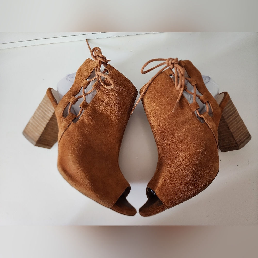 Sole Society Freja Chestnut Open Toe Bootie